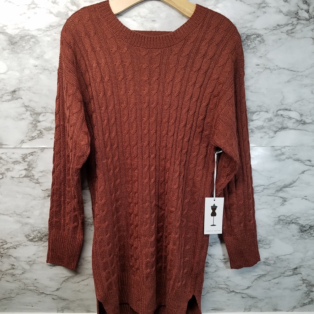 Purple Snow Womens Knit Dress Size Large New Gold